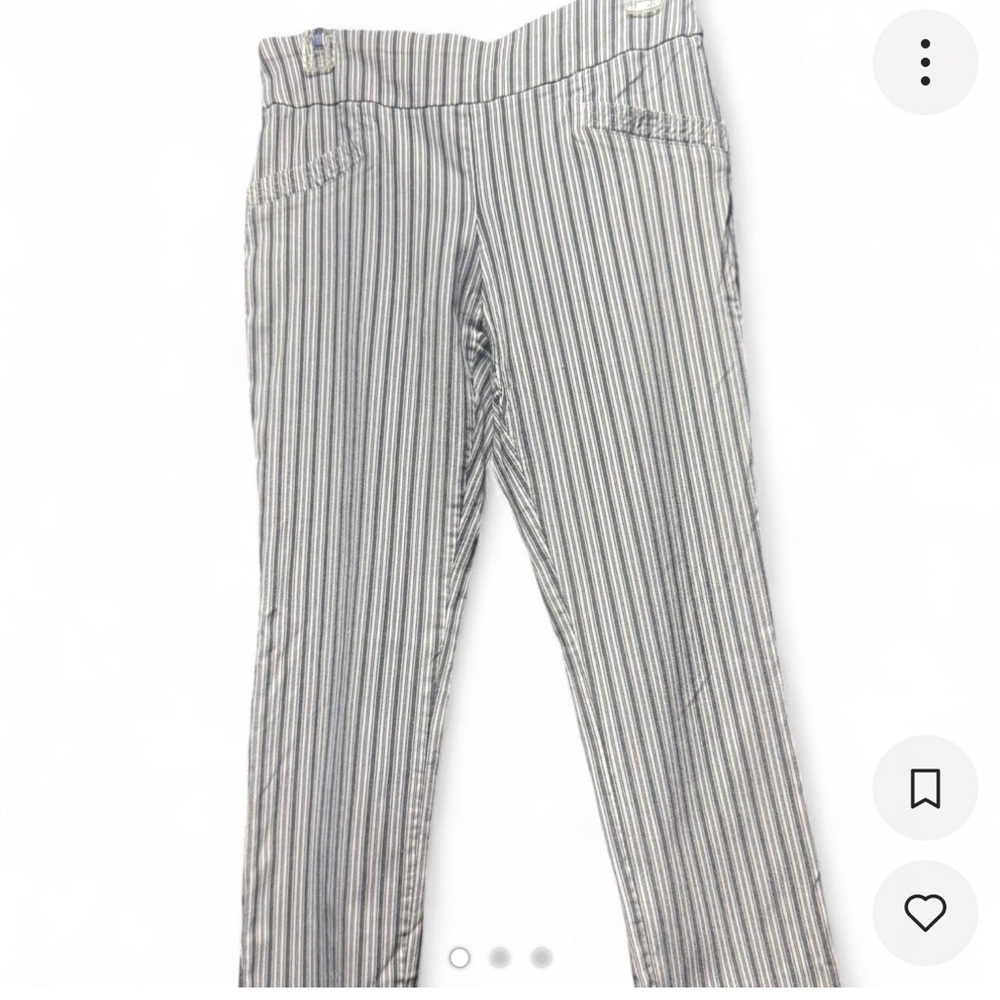 Source Unknown Grey and White Striped Pants